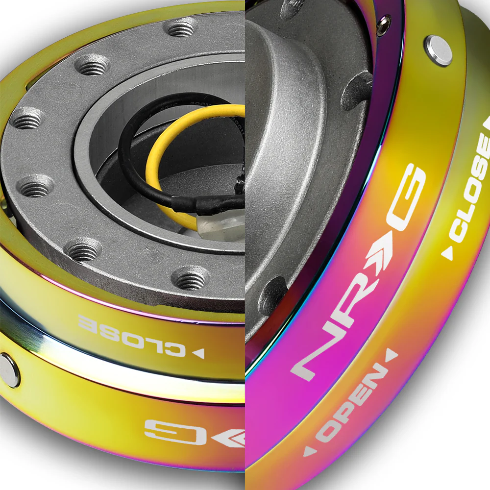 NRG Neo Chrome Aluminum 1.25 Thin 6-Bolt Steering Wheel Universal Short Hub Adapter Quick Release Spacer -SRK-400MC - Image 2