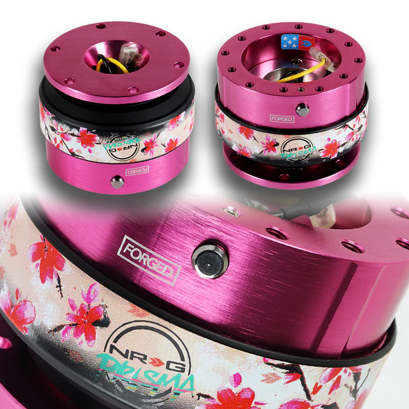 NRG Pink Aluminum Ball Lock 6-Bolt Steering Wheel Gen 2.0 Quick Release Adapter -SRK-200PK-SAKURA - Image 5