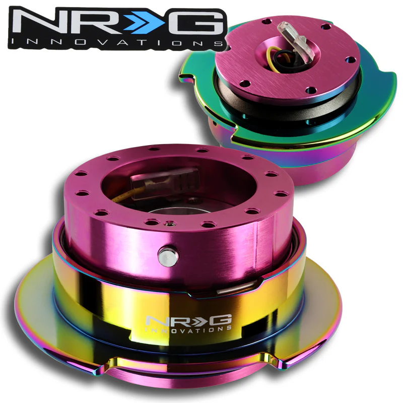 NRG Pink Body Neo Chrome Ring Aluminum 6-Bolt Steering Wheel Gen 2.5 Quick Release Adapter -SRK-250PK-MC - Image 4