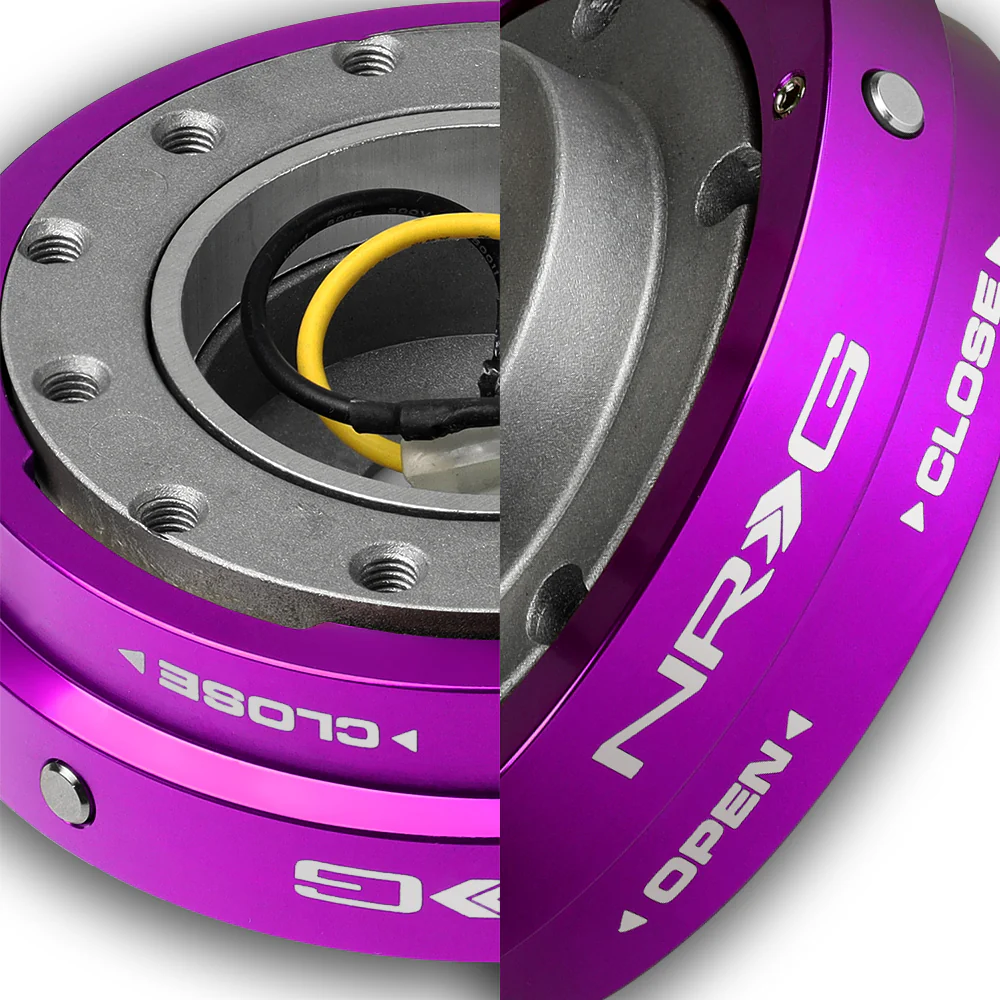 NRG Purple Aluminum 1.25 Thin 6-Bolt Steering Wheel Universal Short Hub Adapter Quick Release Spacer -SRK-400PP - Image 2