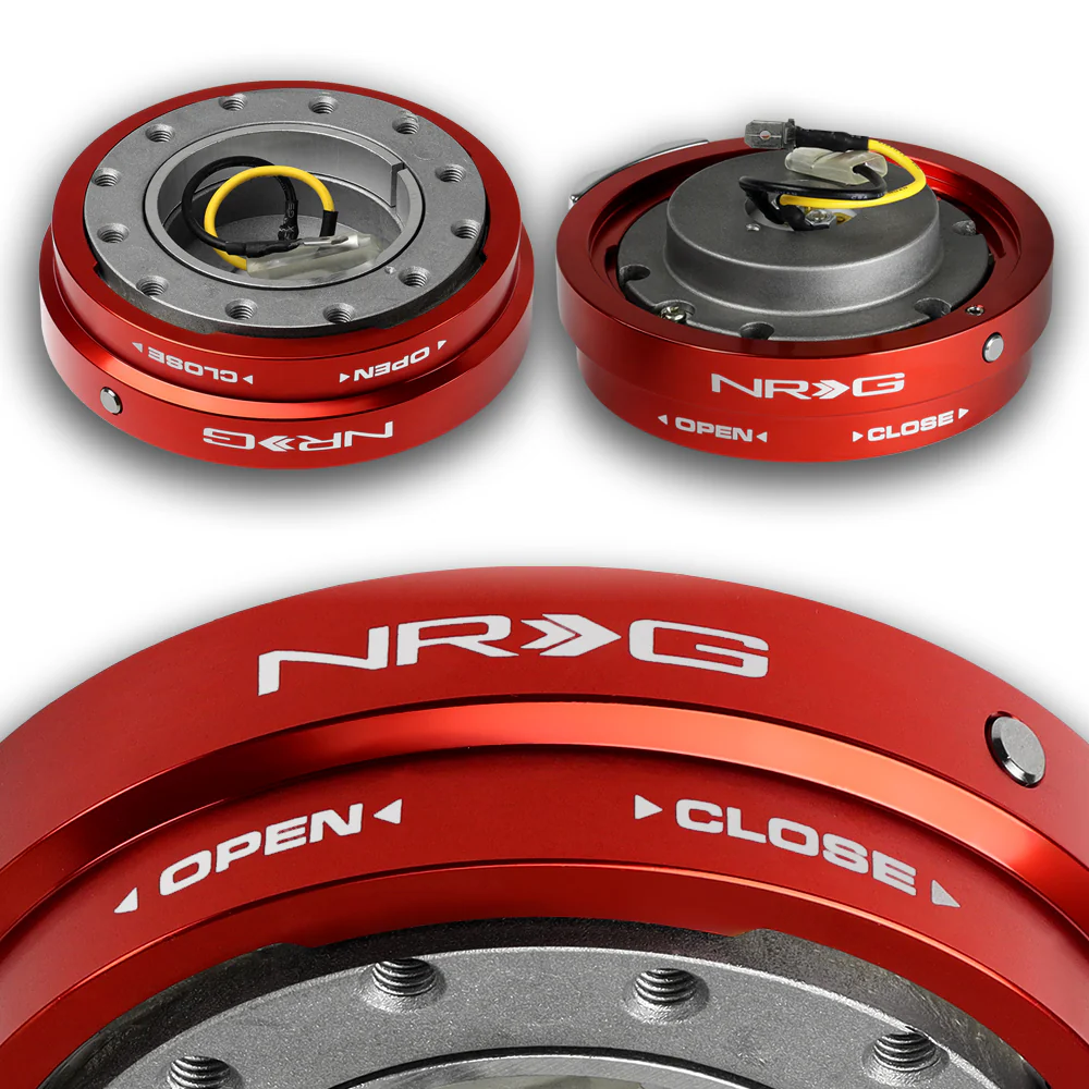 NRG Red Aluminum 1.25 Thin 6-Bolt Steering Wheel Universal Short Hub Adapter Quick Release Spacer -SRK-400RD - Image 3