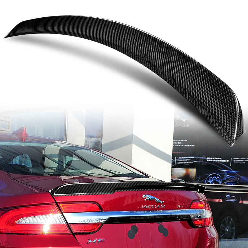 OE-Style Rear Trunk Lip Duckbill Spoiler Wing For 2009-2015 Jaguar XF Sedan -Real Carbon Fiber - Image 5