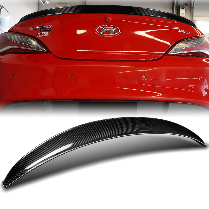 OE-Style Rear Trunk Lip Duckbill Spoiler Wing For 2010-2016 Hyundai Genesis Coupe 2-DR -Real Carbon Fiber - Image 6