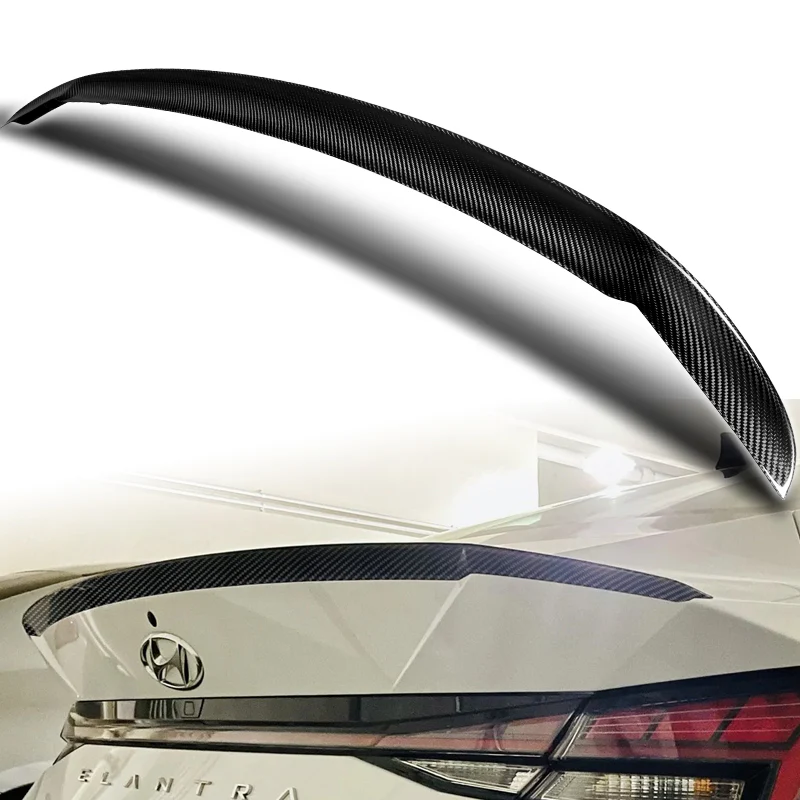 OE-Style Rear Trunk Lip Duckbill Spoiler Wing For 2021-2025 Hyundai Elantra -Real Carbon Fiber - Image 5