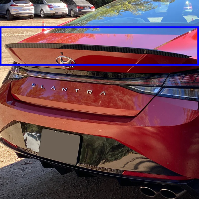 OE-Style Rear Trunk Lip Duckbill Spoiler Wing For 2021-2025 Hyundai Elantra -Real Carbon Fiber - Image 8