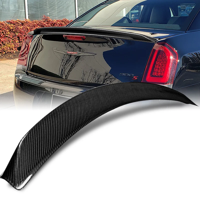 OE-Style Rear Trunk Lip Spoiler Wing For 2011-2023 Chrysler 300 / 300C / 300S -Real Carbon Fiber - Image 5