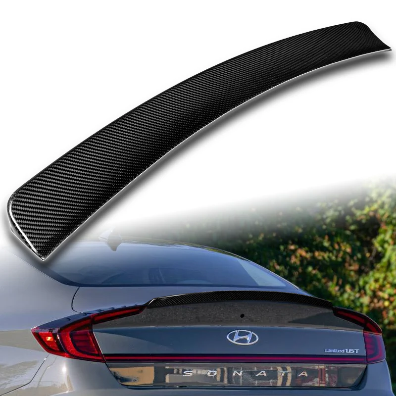 OE-Style Rear Trunk Lip Spoiler Wing For 2020-2023 Hyundai Sonata -Real Carbon Fiber - Image 5