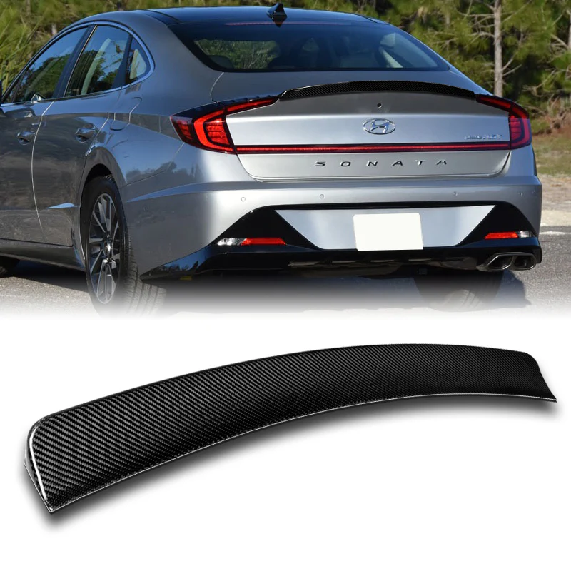 OE-Style Rear Trunk Lip Spoiler Wing For 2020-2023 Hyundai Sonata -Real Carbon Fiber - Image 6