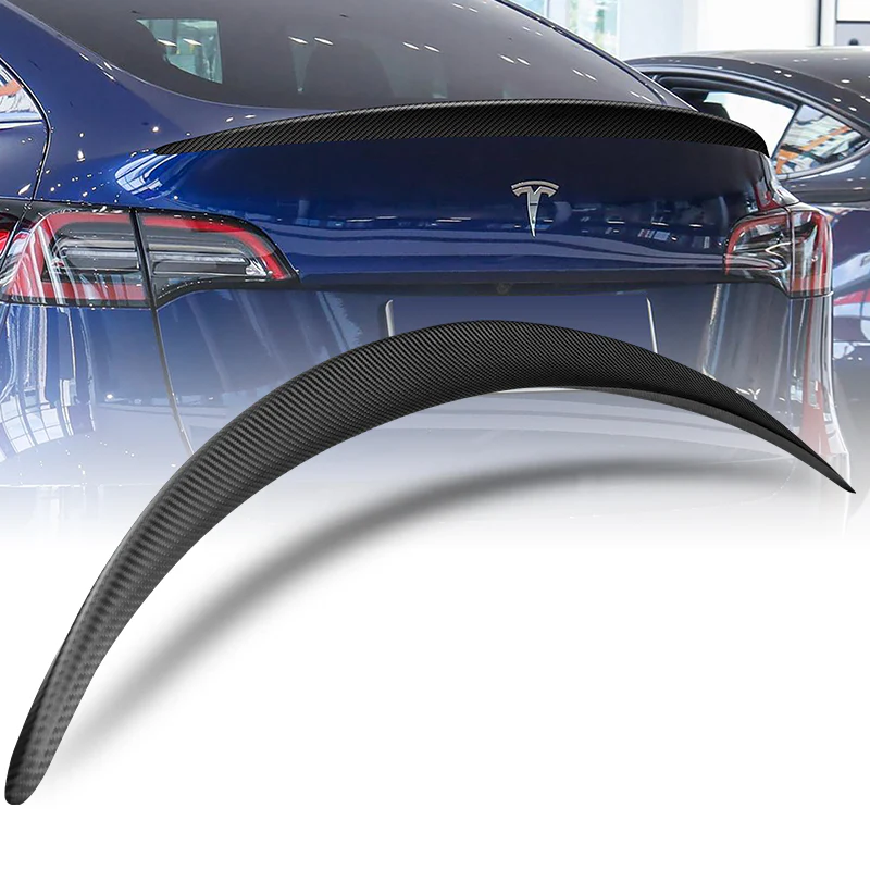 OE-Style Rear Trunk Lip Spoiler Wing For 2020-2024 Tesla Model Y -Matte Carbon Fiber - Image 6