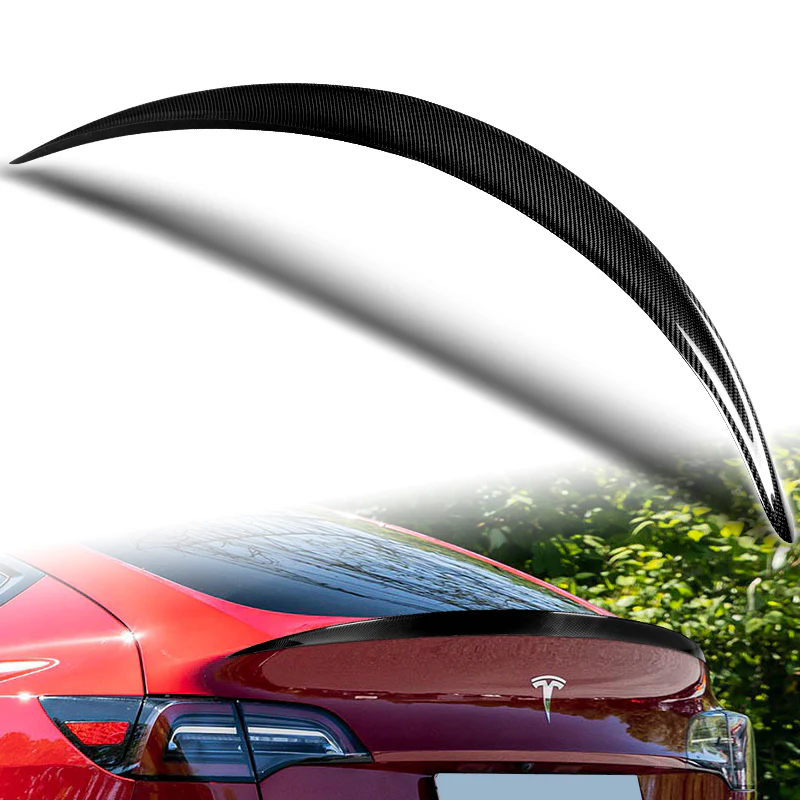OE-Style Rear Trunk Lip Spoiler Wing For 2020-2024 Tesla Model Y -Real Carbon Fiber - Image 5