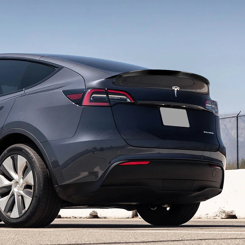 OE-Style Rear Trunk Lip Spoiler Wing For 2020-2024 Tesla Model Y -Real Carbon Fiber - Image 7