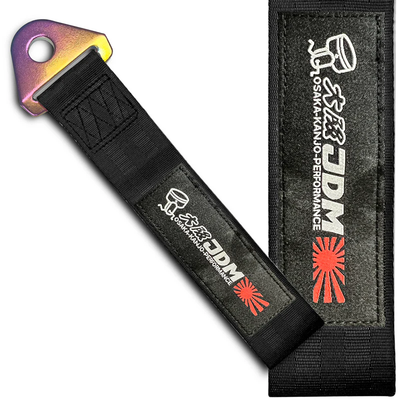 OSAKA Racing JDM Honda Drift Rally Sports NEO CHROME HIGH STRENGTH Tow Strap for Front / Rear Bumper - Image 4