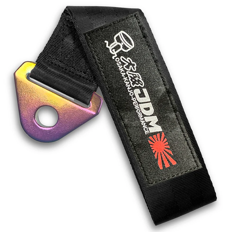 OSAKA Racing JDM Honda Drift Rally Sports NEO CHROME HIGH STRENGTH Tow Strap for Front / Rear Bumper - Image 6