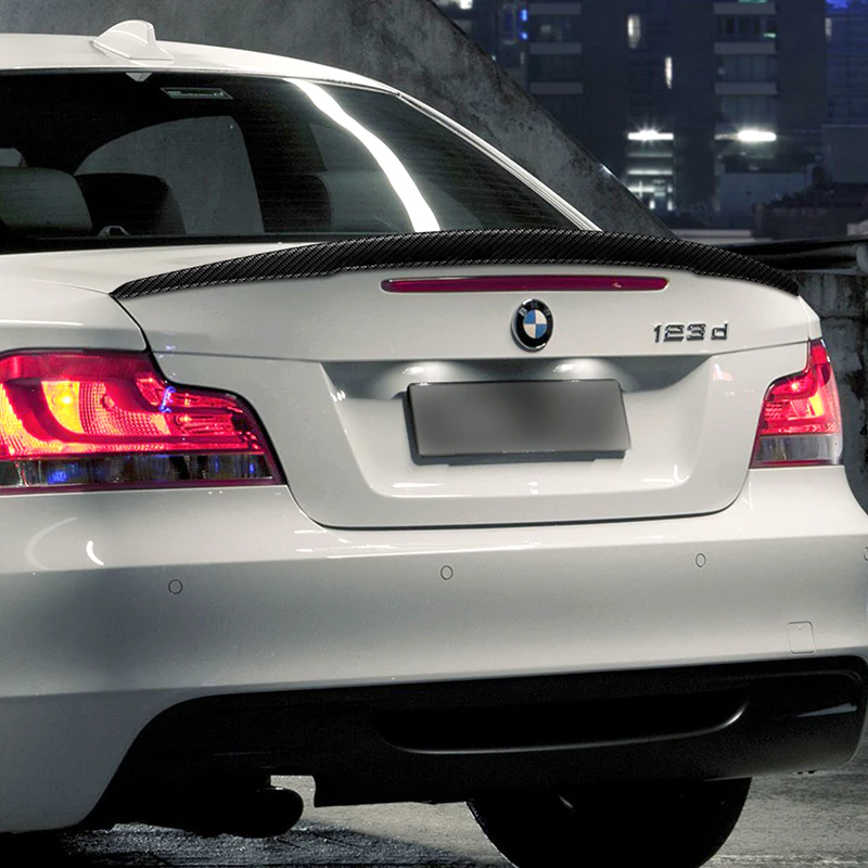 P-Style Rear Trunk Lip Duckbill Spoiler Wing For 2007-2013 BMW 125i 128i 135i E82 2-DR / Coupe -Real Carbon Fiber - Image 5