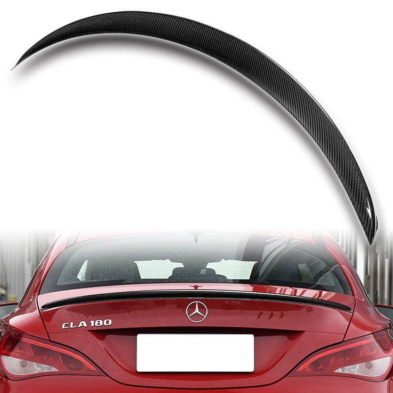 P-Style Rear Trunk Lip Duckbill Spoiler Wing For 2013-2019 Mercedes-Benz CLA-Class W117 4-DR / Sedan -Real Carbon Fiber - Image 8