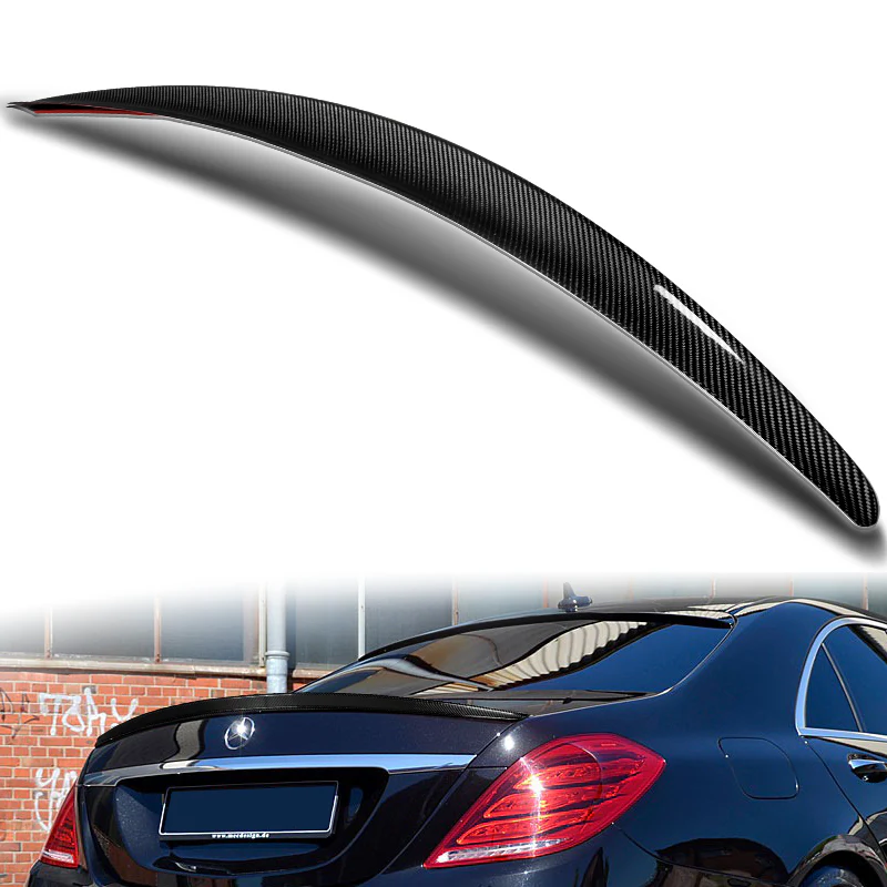P-Style Rear Trunk Lip Duckbill Spoiler Wing For 2013-2020 Mercedes-Benz S450 S560 S600 S63 W222 -Real Carbon Fiber - Image 5