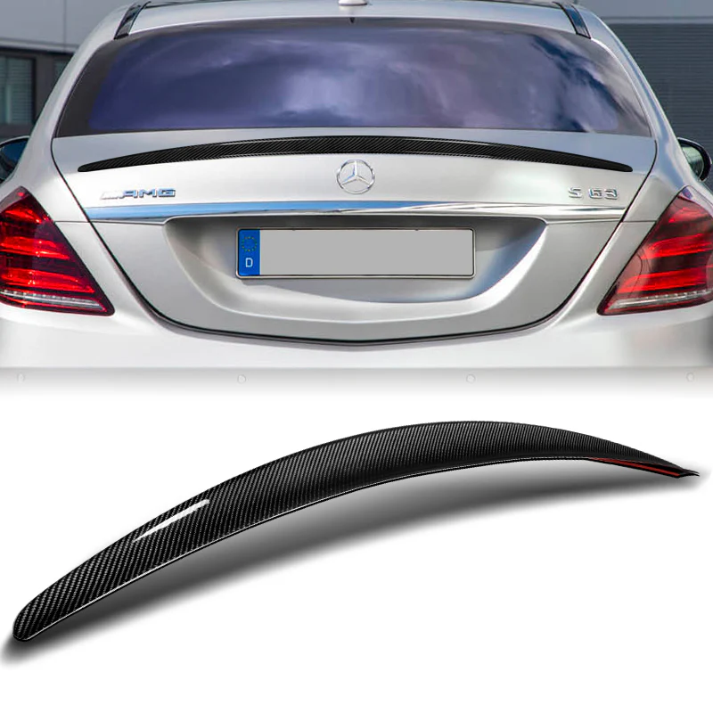 P-Style Rear Trunk Lip Duckbill Spoiler Wing For 2013-2020 Mercedes-Benz S450 S560 S600 S63 W222 -Real Carbon Fiber - Image 6