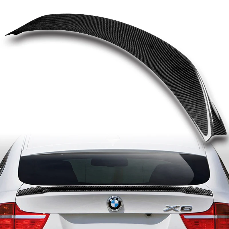 P2-Style Rear Trunk Lip Spoiler Wing For 2008-2014 BMW E71 X6 SUV -Real Carbon Fiber - Image 5