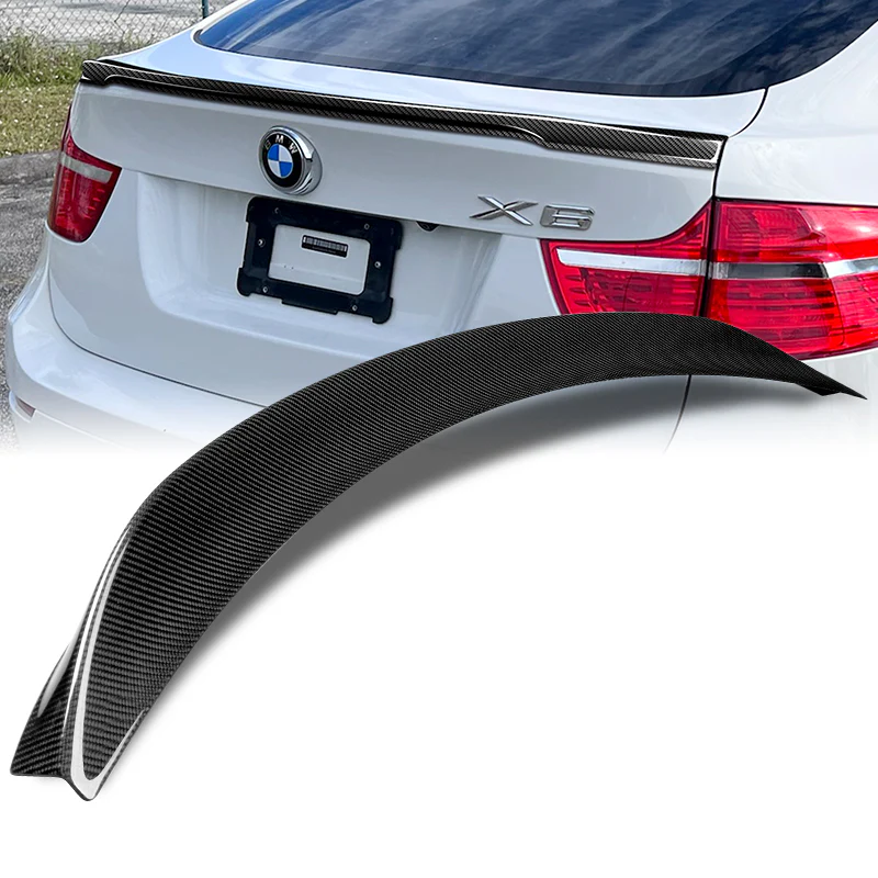 P2-Style Rear Trunk Lip Spoiler Wing For 2008-2014 BMW E71 X6 SUV -Real Carbon Fiber - Image 6