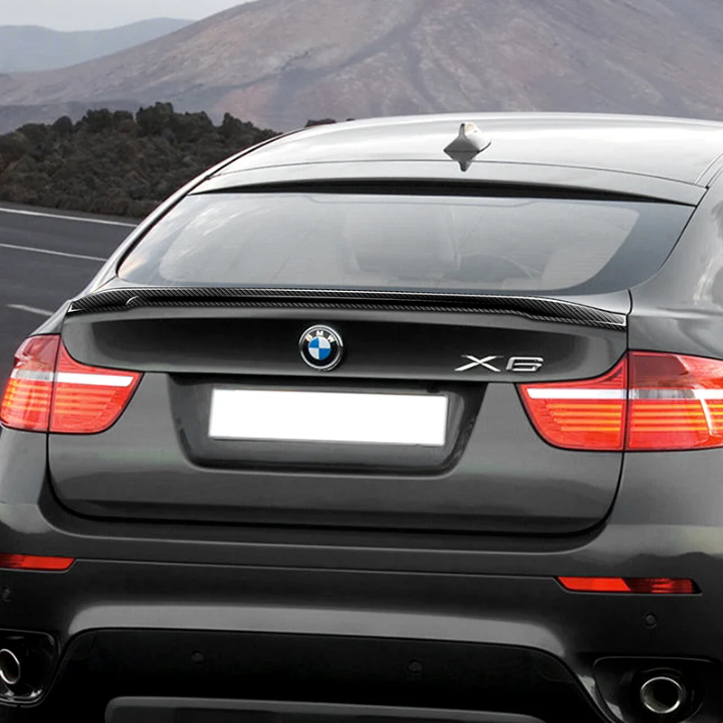 P2-Style Rear Trunk Lip Spoiler Wing For 2008-2014 BMW E71 X6 SUV -Real Carbon Fiber - Image 8