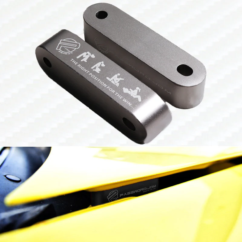 Password JDM Gun Metal Combo Hood Vent Spacer Risers with Keychain For 90-01 Integra 88-15 Civic - Image 3