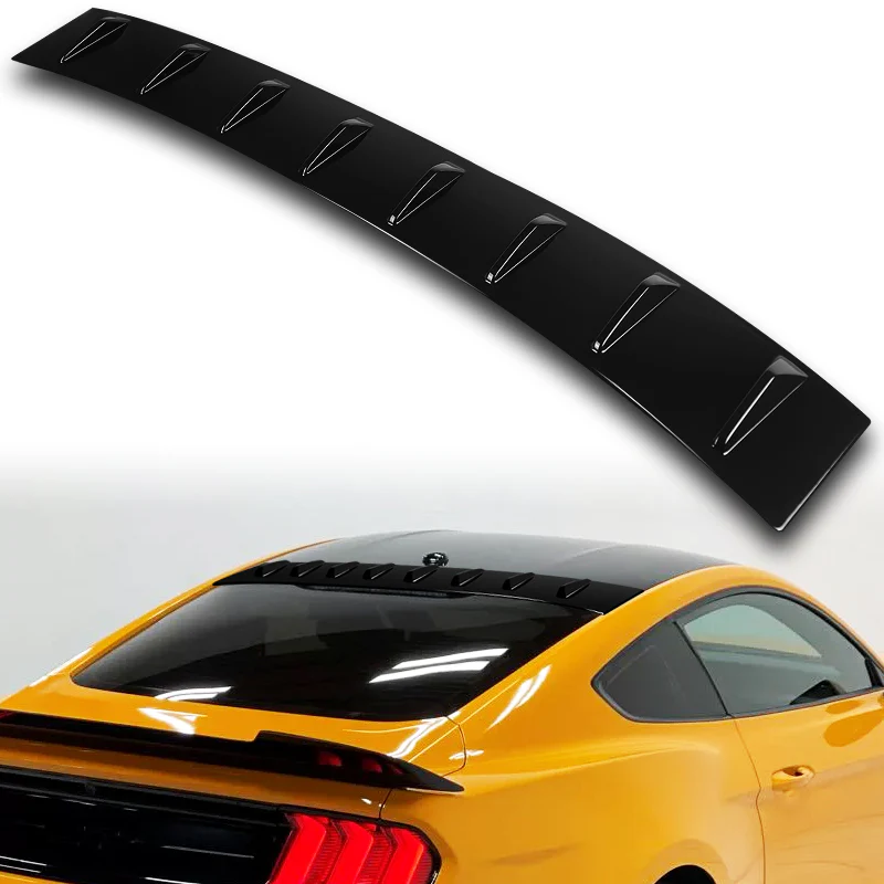 W-Power Pearl Black Rear Roof Vortex Generator Spoiler Wing For 2015 - 2023 Ford Mustang Coupe -Shark Fin Style - Image 2