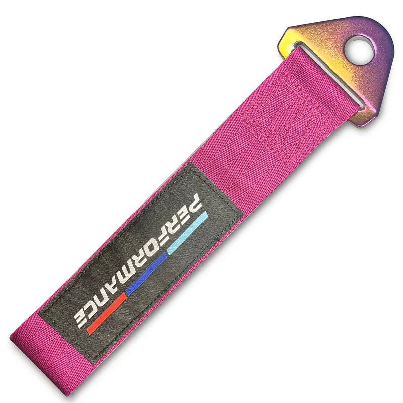 PERFORMANCE RACING Drift Rally Sports NEO CHROME HIGH STRENGTH Pink Tow Strap for Front / Rear Bumper - Image 10