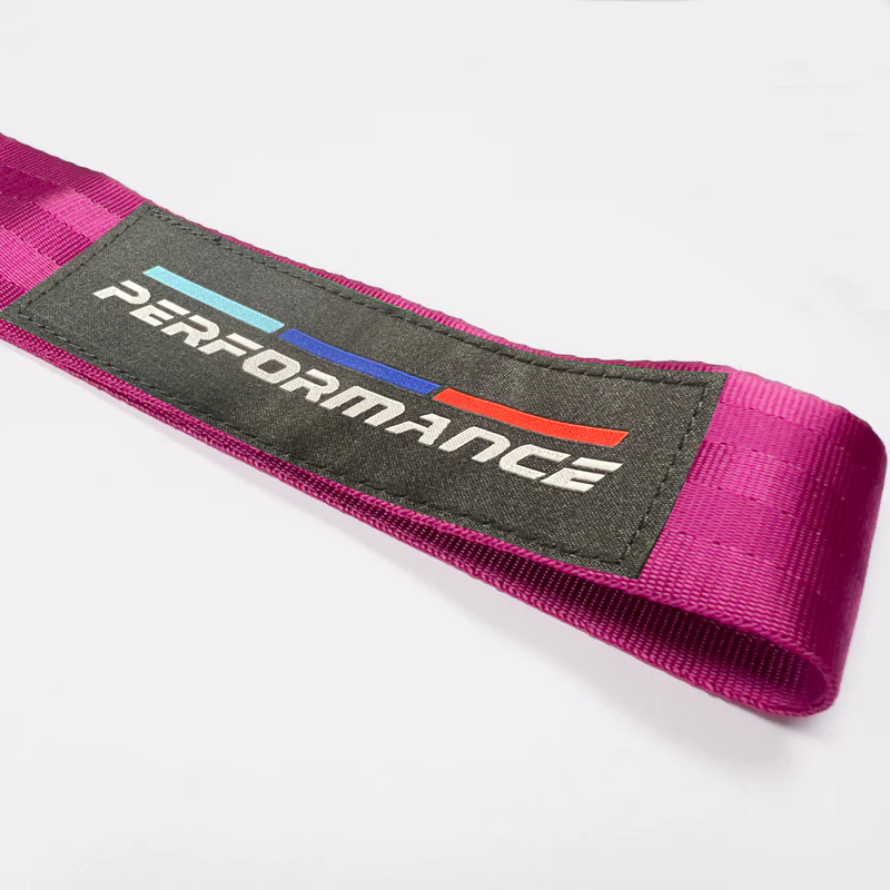 PERFORMANCE RACING Drift Rally Sports NEO CHROME HIGH STRENGTH Pink Tow Strap for Front / Rear Bumper - Image 3