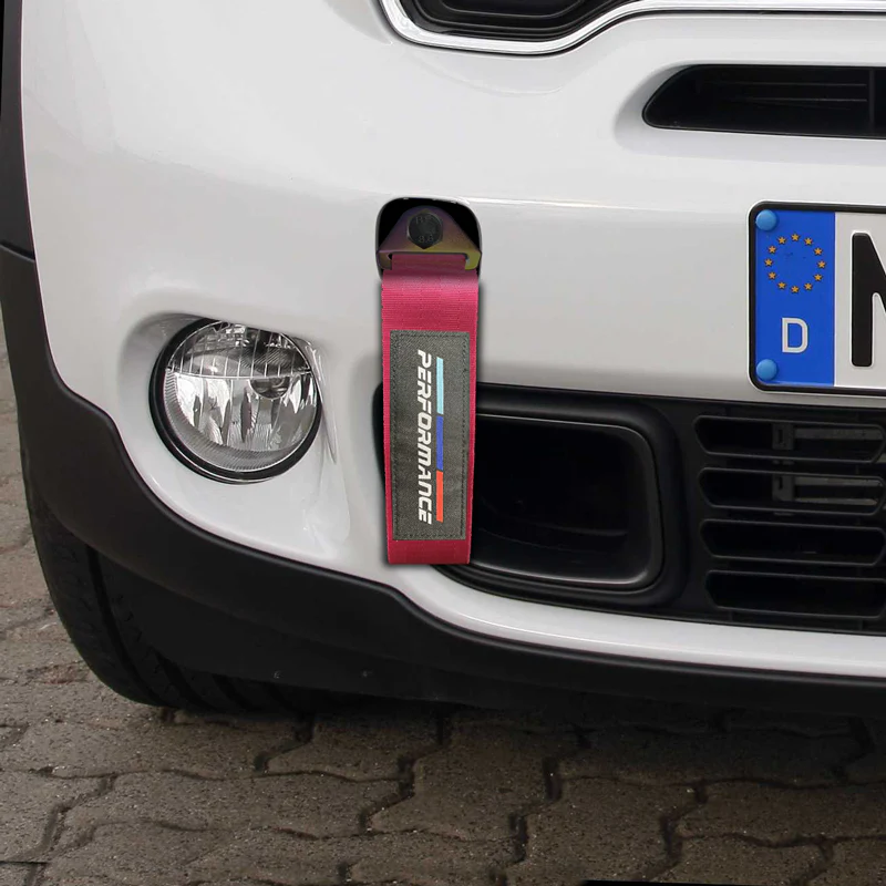 PERFORMANCE RACING Drift Rally Sports NEO CHROME HIGH STRENGTH Pink Tow Strap for Front / Rear Bumper - Image 8