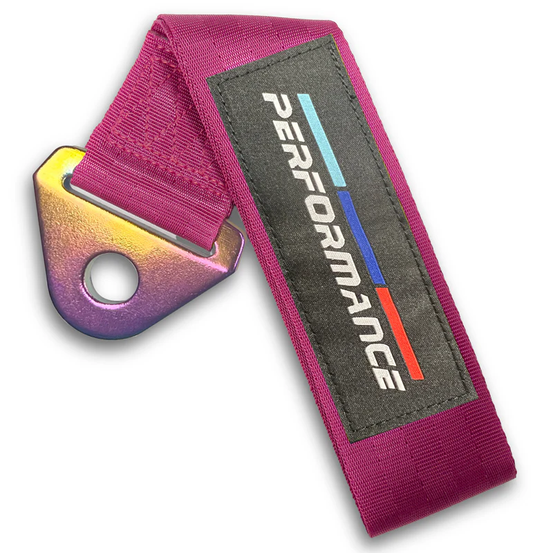 PERFORMANCE RACING Drift Rally Sports NEO CHROME HIGH STRENGTH Pink Tow Strap for Front / Rear Bumper - Image 9