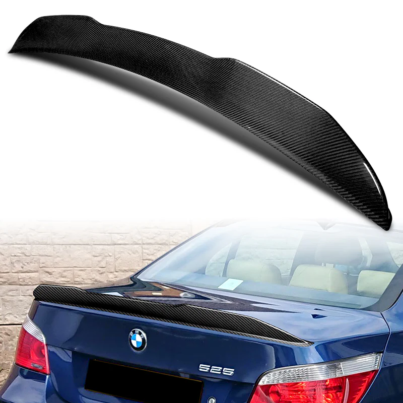 PSM-Style Rear Trunk Lip Duckbill Spoiler Wing For 2004-2010 BMW E60 5-Series 4-DR / Sedan -Real Carbon Fiber - Image 5