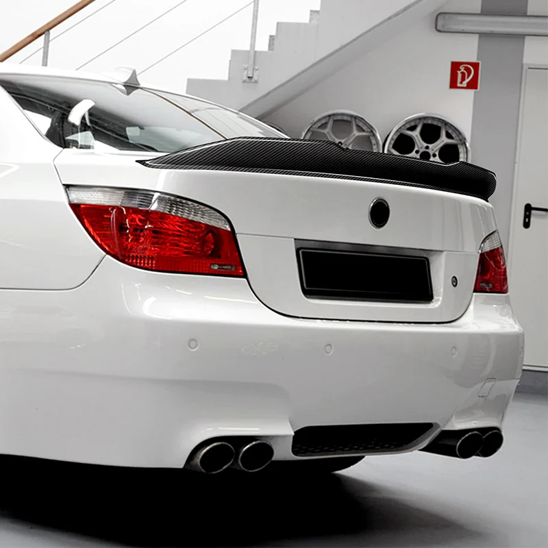 PSM-Style Rear Trunk Lip Duckbill Spoiler Wing For 2004-2010 BMW E60 5-Series 4-DR / Sedan -Real Carbon Fiber - Image 6
