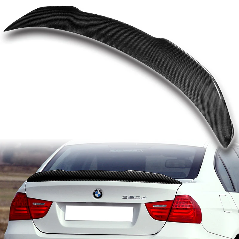 PSM-Style Rear Trunk Lip Duckbill Spoiler Wing For 2006-2011 BMW E90 3-Series 4-DR / Sedan -Real Carbon Fiber - Image 5