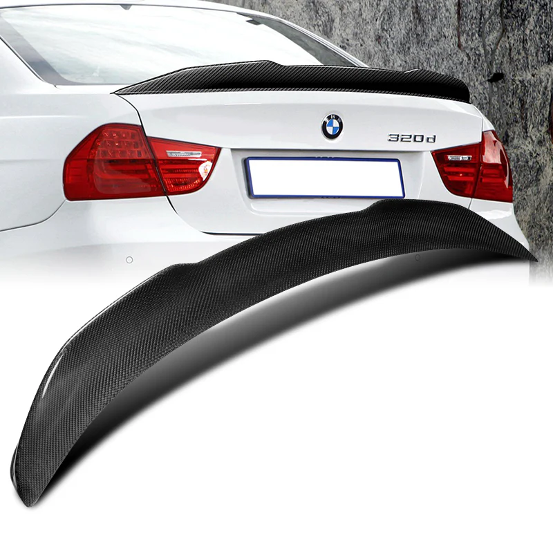 PSM-Style Rear Trunk Lip Duckbill Spoiler Wing For 2006-2011 BMW E90 3-Series 4-DR / Sedan -Real Carbon Fiber - Image 6