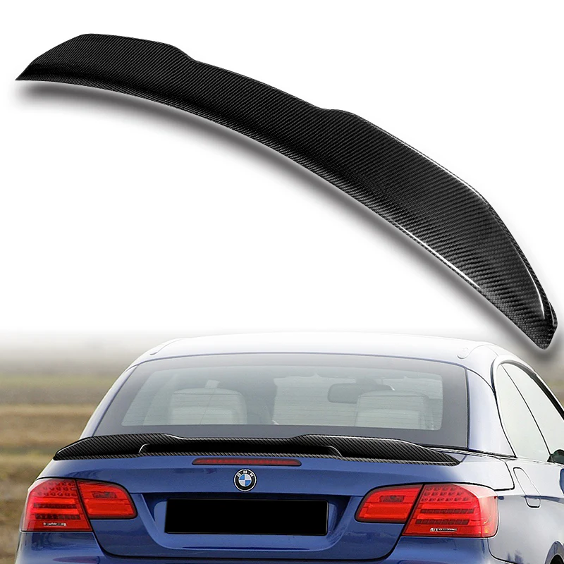 PSM-Style Rear Trunk Lip Duckbill Spoiler Wing For 2007-2013 BMW E93 3-Series Convertible -Real Carbon Fiber - Image 5