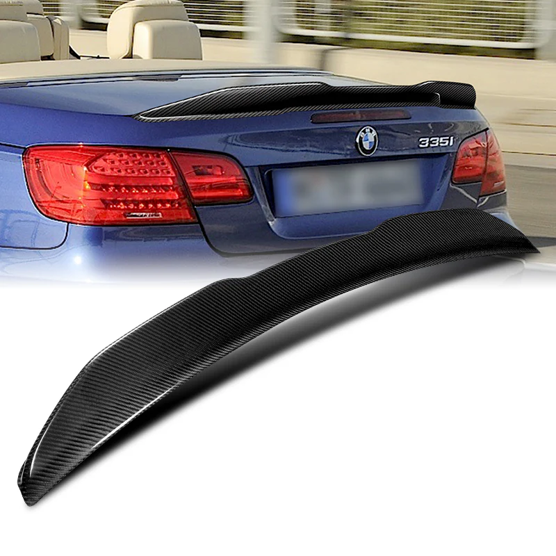 PSM-Style Rear Trunk Lip Duckbill Spoiler Wing For 2007-2013 BMW E93 3-Series Convertible -Real Carbon Fiber - Image 6