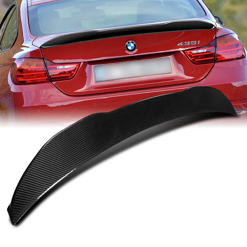 PSM-Style Rear Trunk Lip Duckbill Spoiler Wing For 2014-2020 BMW F32 4-Series 2-DR / Coupe -Real Carbon Fiber - Image 5