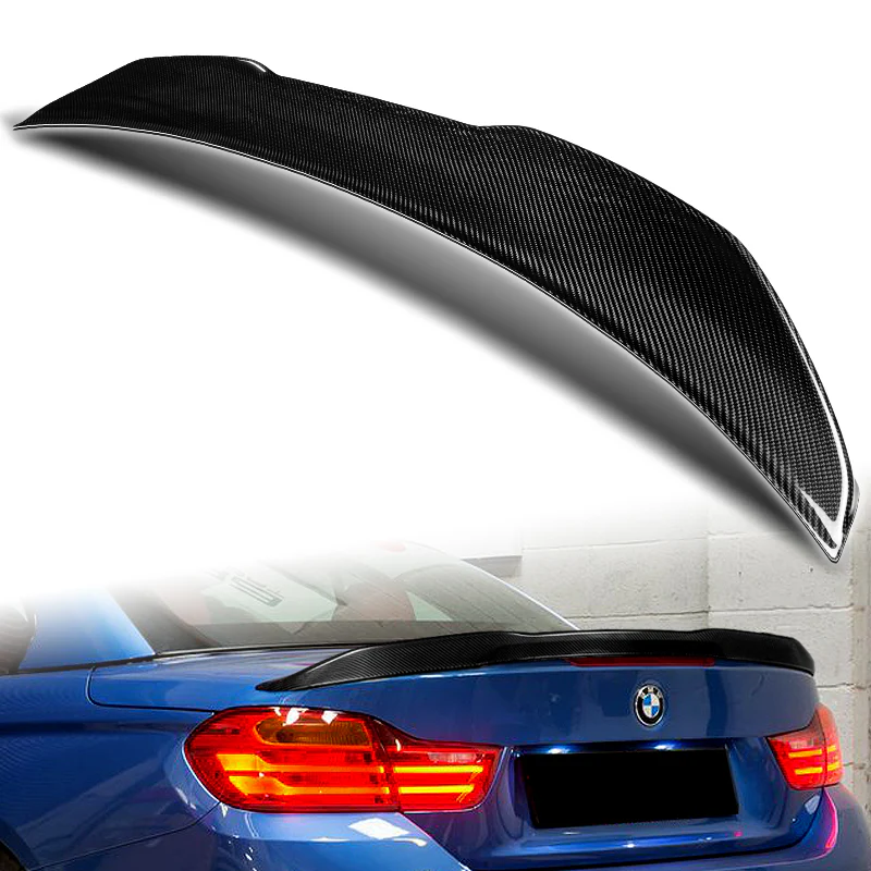 PSM-Style Rear Trunk Lip Duckbill Spoiler Wing For 2014-2020 BMW F33 F83 M4 Convertible -Real Carbon Fiber - Image 5