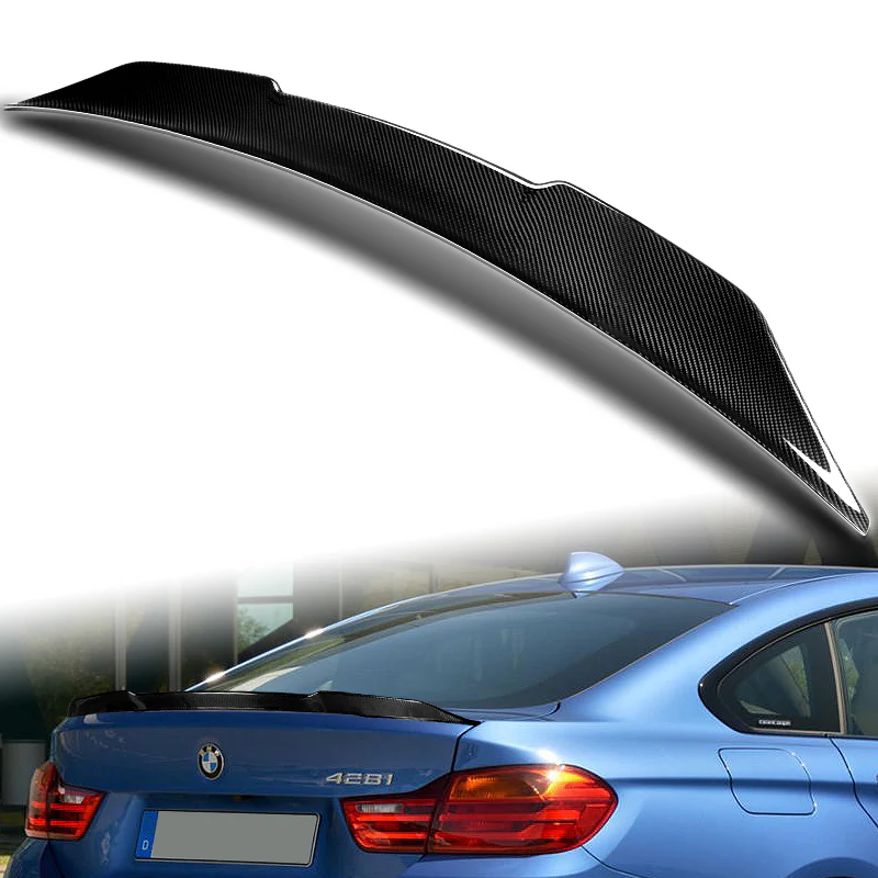 PSM-Style Rear Trunk Lip Duckbill Spoiler Wing For 2015-2020 BMW F36 4-Series 4-DR / Sedan -Real Carbon Fiber - Image 5