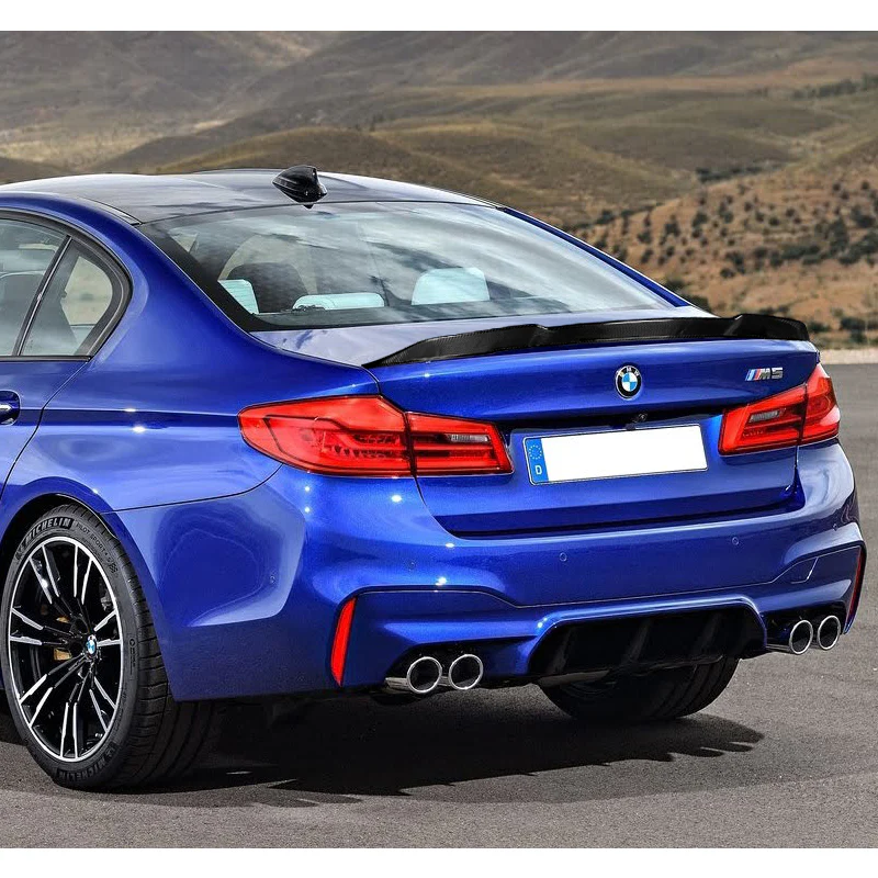 PSM-Style Rear Trunk Lip Duckbill Spoiler Wing For 2017-2021 BMW F90 M5 5-Series 4-DR / Sedan -Real Carbon Fiber - Image 6
