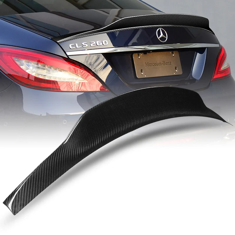 PSM-Style Rear Trunk Lip Spoiler Wing For 2012-2018 Mercedes-Benz CLS-Class W218 4-DR / Sedan -Real Carbon Fiber - Image 5