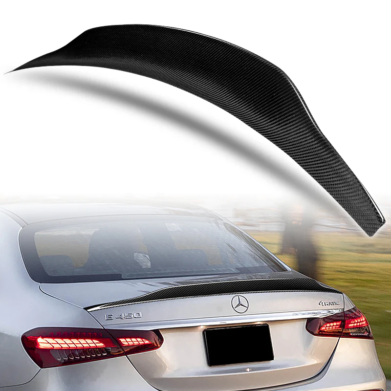 PSM-Style Rear Trunk Lip Spoiler Wing For 2017-2023 Mercedes-Benz E-Class W213 4-DR / Sedan -Real Carbon Fiber - Image 6
