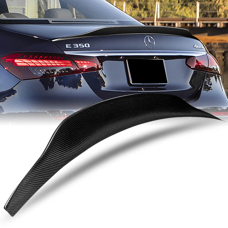 PSM-Style Rear Trunk Lip Spoiler Wing For 2017-2023 Mercedes-Benz E-Class W213 4-DR / Sedan -Real Carbon Fiber - Image 7