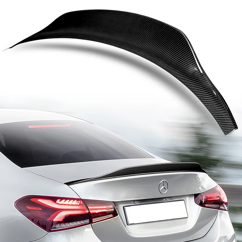 PSM-Style Rear Trunk Lip Spoiler Wing For 2019-2022 Mercedes-Benz A-Class W177 4-DR / Sedan -Real Carbon Fiber - Image 5