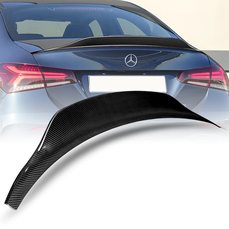 PSM-Style Rear Trunk Lip Spoiler Wing For 2019-2022 Mercedes-Benz A-Class W177 4-DR / Sedan -Real Carbon Fiber - Image 7