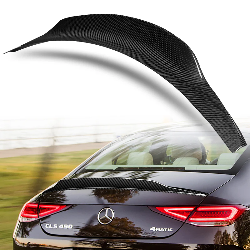 PSM-Style Rear Trunk Lip Spoiler Wing For 2019-2023 Mercedes-Benz CLS-Class C257 -Real Carbon Fiber - Image 5