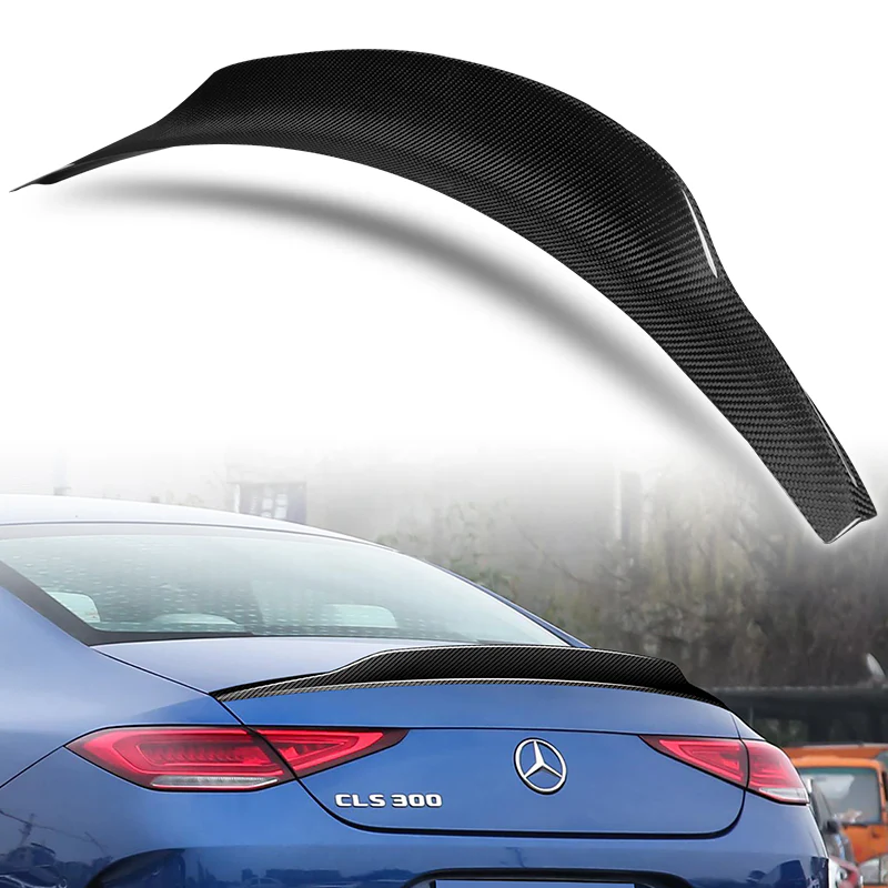 PSM-Style Rear Trunk Lip Spoiler Wing For 2019-2023 Mercedes-Benz CLS-Class C257 -Real Carbon Fiber - Image 7
