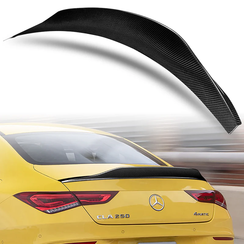 PSM-Style Rear Trunk Lip Spoiler Wing For 2020-2023 Mercedes-Benz CLA-Class W118 4-DR / Sedan -Real Carbon Fiber - Image 5