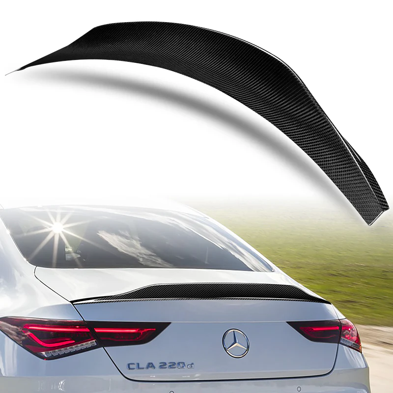 PSM-Style Rear Trunk Lip Spoiler Wing For 2020-2023 Mercedes-Benz CLA-Class W118 4-DR / Sedan -Real Carbon Fiber - Image 6