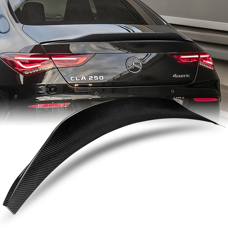 PSM-Style Rear Trunk Lip Spoiler Wing For 2020-2023 Mercedes-Benz CLA-Class W118 4-DR / Sedan -Real Carbon Fiber - Image 7